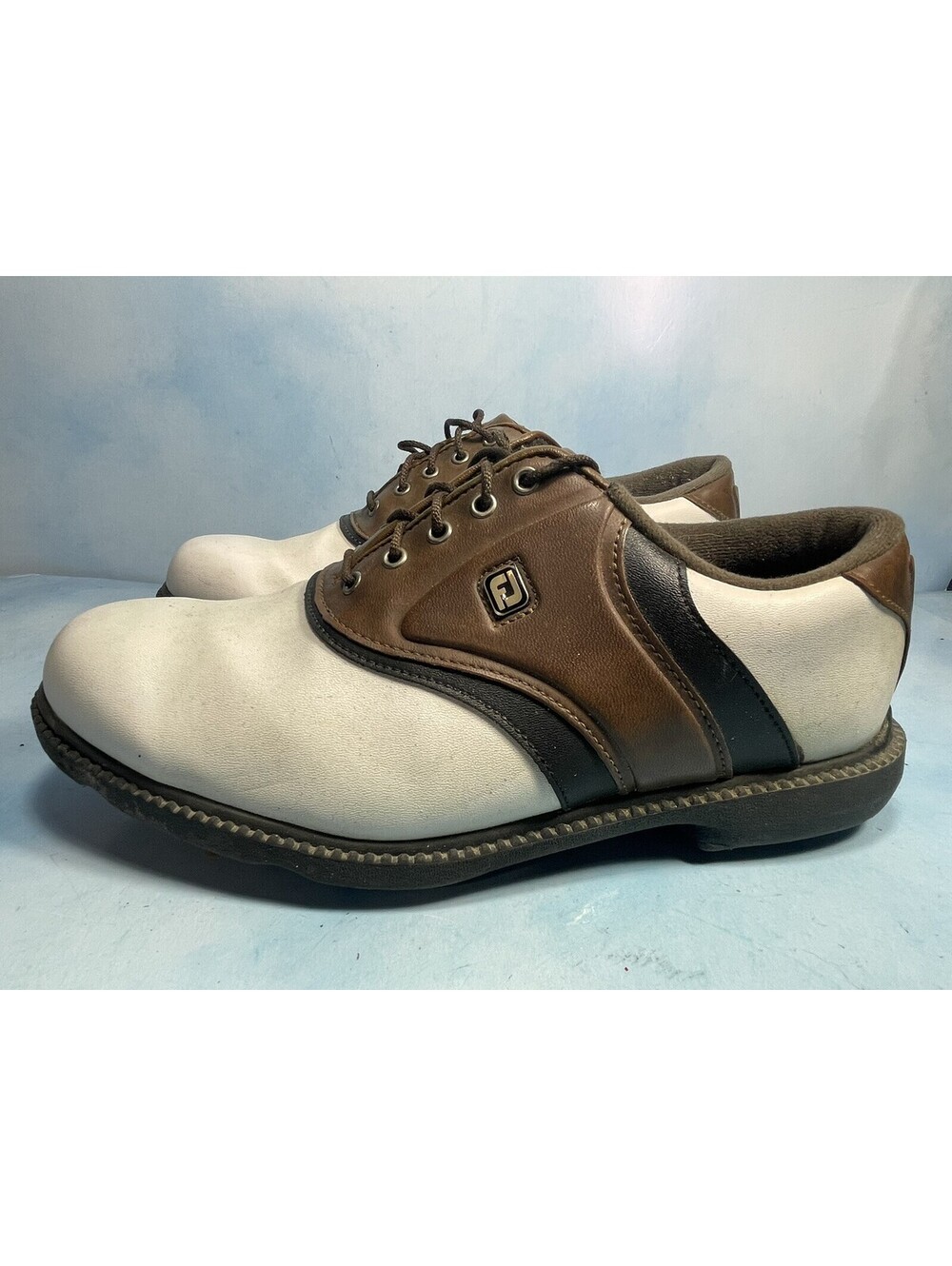 Footjoy 45330 Originals White & Brown Golf Shoes Mens Size 8 w!